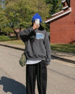 Balloon pocket banding baggy pants