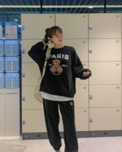 Paris Bear Jogger Sweatshirt Set