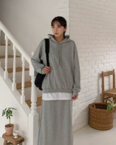 Lapim napping Hood Man to man Skirt Set