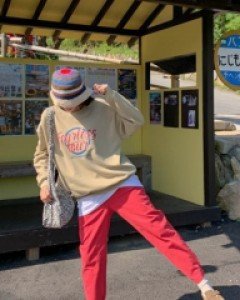 Honey banding jogger baggy pants