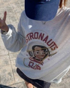Space printed long sleeve sweatshirt
