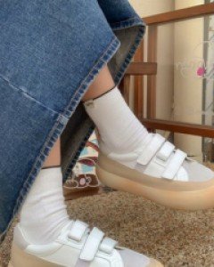 Velcro cow leather shoes