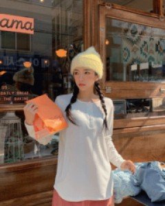 Snap basic long sleeve t-shirt