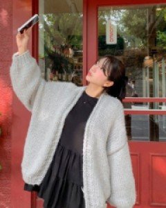 Ronnie Balloon Handmade Wool Cardigan