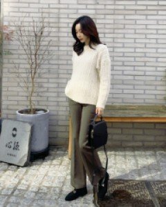 [LabelsD]primium Boot cut Slacks(napping lining)*Maternity