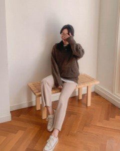 [LabelsD] Deliberately made span slacks (Beige)