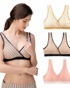 [New Nick] Cotton Modal Hook Wrap Stripe Bra