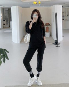 Maternity* Easy-to-wear nursing set (Tee+Pants)