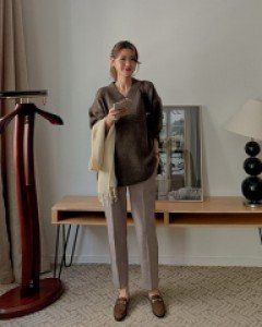 [LabelsD]soft series warm straight slim pants (napping)