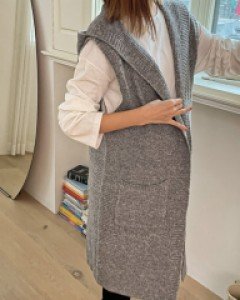 Maternity* Hooded Long Knit Vest