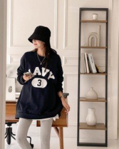 Maternity*Deep navy Long Tee(napping lining)
