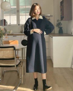 [LabelsD] Raised Version Creby Collar one Piece*Maternity