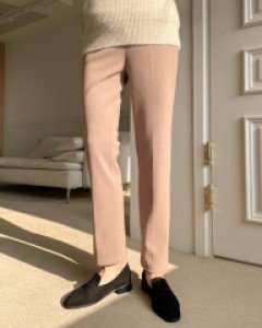 Maternity* Pogeun Span Straight Slacks (Mink Lining)
