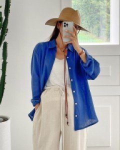 Maternity*Plus Linen Shirt