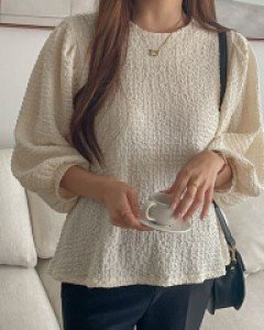 Maternity*Volume Emboss Blouse
