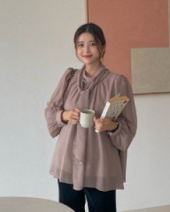 Maternity*Long Tie Blouse