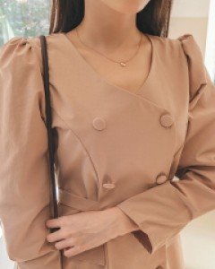 [EVELLET] Merence Double-button Flare Dress
