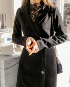 [EVELLET] Legly Peach Button Wrap Dress