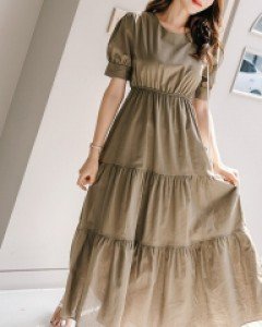 [EVELLET] Runjay Linen Tiered Long Dress