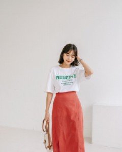 [EVELLET] Renpoa double-slit midi Skirt