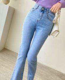 Flared denim pants by length