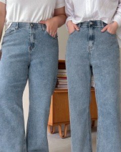 Rekael Straight denim pants of different lengths