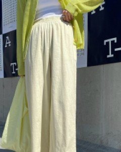 [EVELLET] Suelu Cotton Waistband Wide Pants