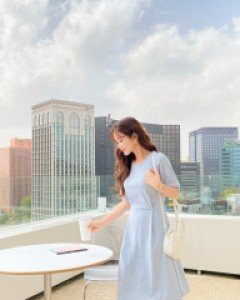 [EVELLET] Reland Pintuck Puff Dress