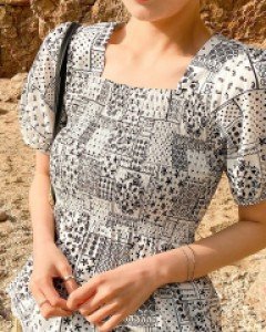 [EVELLET] Verena Smoke Patterns Blouse
