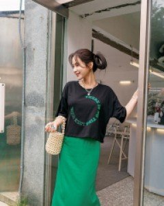 [EVELLET] Mood-in split Waistband Long skirt