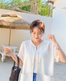 Bignen Puff Pearl Cardigan