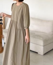Rottney Puff Unbalance Long Dress