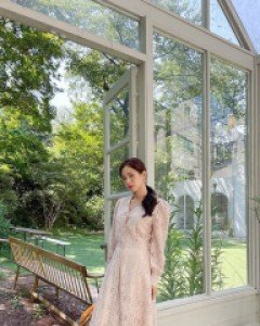 [EVELLET] Sevine Lace Button Long Dress