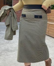 Haute Nine Tweed H Long skirt