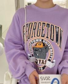 [EVELLET] Njudy Graphic Print fleece Sweatshirt