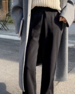 Daily pants Vol.197 Denlibel fleece wide slacks by length