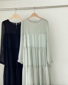 [EVELLET] Roalden StringSET Yoru Tiered Long Dress