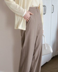 [EVELLET] Shuonin Slit Wide Long Slacks