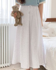 [EVELLET] Bliju Waistband Flare Long skirt