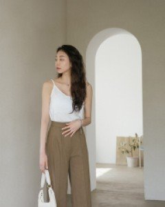 [EVELLET] Heusel Linen Two-tuck Wide Long Pants