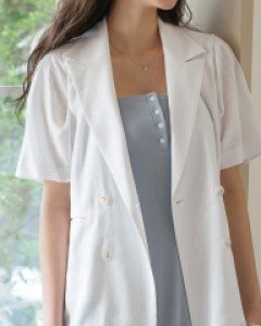 [EVELLET] Denville Linen BeltSET double Jacket