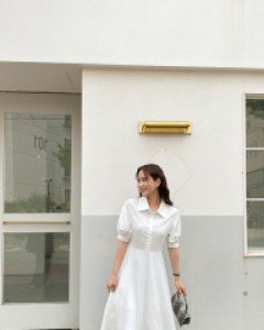 [EVELLET] Ubizen Half Open Flare Dress