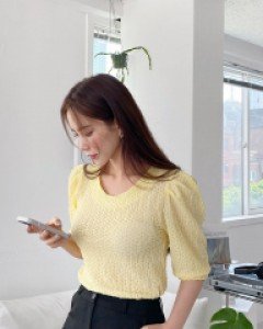 [EVELLET] Tiaman Wrinkle Span Blouse