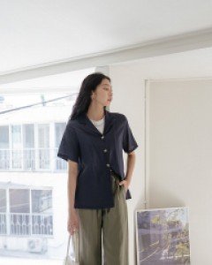 [EVELLET] Cherry Paul Linen Wide Waistband Pants