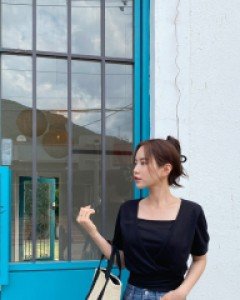 [EVELLET] Otesul wrap tee blouse