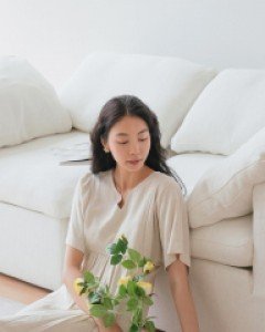 Lucia V-neck Linen Dress