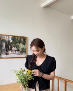 [EVELLET] Deliyu bowknot Blouse Cardigan