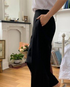 [EVELLET] Orindell Marcel Back Band Wide Slacks