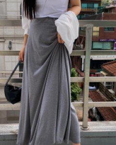 [EVELLET] Osuldin Hull Waistband Long Skirt