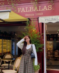 Esper Plaid Check string Suspender Dress